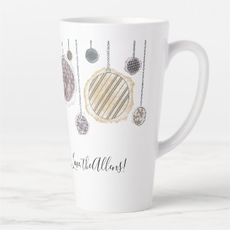 Personalised watercolor Christmas bulb latte mug