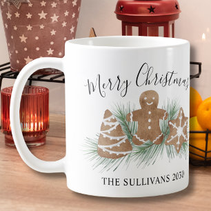 Personalised Watercolor Christmas Cookies Coffee Mug