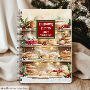 Personalised Watercolor Christmas Recipe Journal