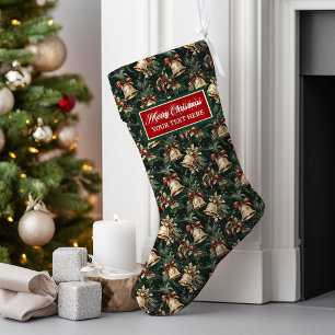 Personalised Watercolor Christmas Stocking Vintage