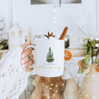 Personalised Watercolor Christmas Tree Hot Cocoa