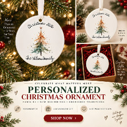 Personalised Watercolor Christmas Tree Ornament