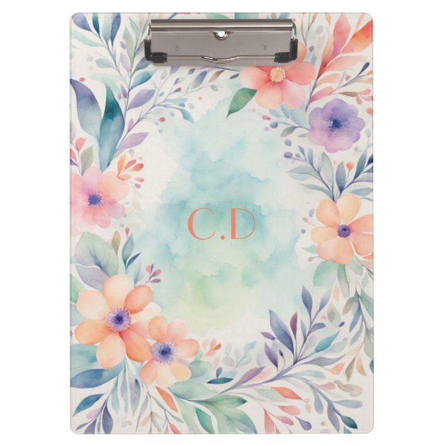 Personalised Watercolor  Clipboard (Front)