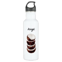 Personalised Watercolor Coconuts Water Bottle