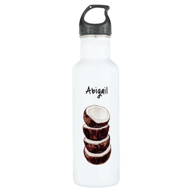 Personalised Watercolor Coconuts Water Bottle (Front)