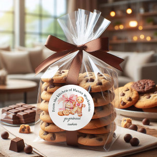 Personalised Watercolor Cookie Baking Christmas Classic Round Sticker