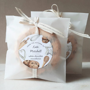 Personalised Watercolor Cookie Baking Classic Round Sticker