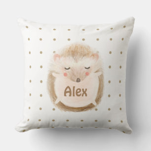 Personalised watercolor cute Hedgehog nursery kids Cushion
