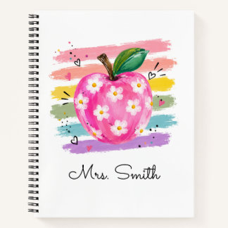 Personalised Watercolor Daisy Apple Notebook