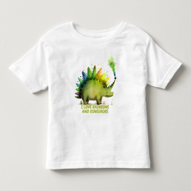 Personalised Watercolor dinosaur Tee (Front)