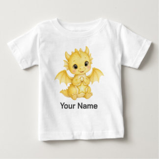 Personalised Watercolor Dragon With Star Lantern Baby T-Shirt