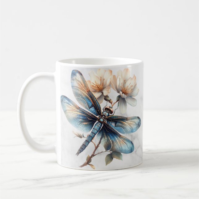 Personalised Watercolor Dragonfly Mug (Left)