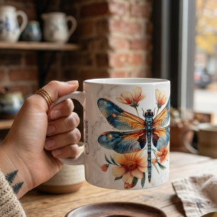 Personalised Watercolor Dragonfly Mug