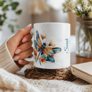 Personalised Watercolor Dragonfly Mug