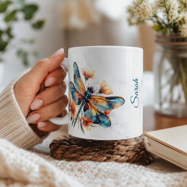 Personalised Watercolor Dragonfly Mug (Creator Uploaded)
