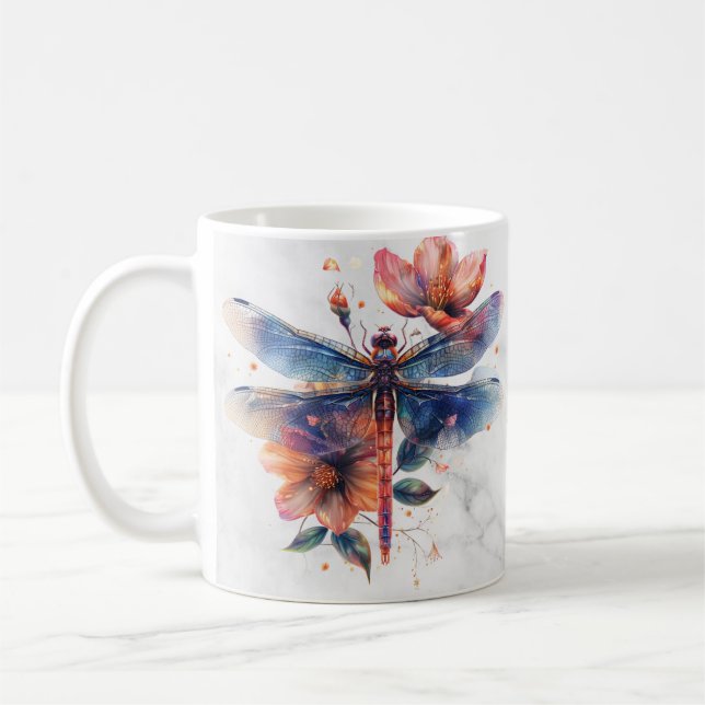  Personalised Watercolor Dragonfly Mug  (Left)