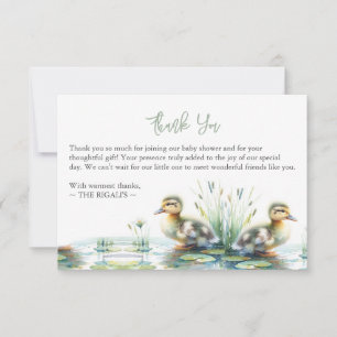 Personalised Watercolor Duck Thank You Card