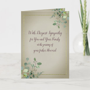 Personalised Watercolor Eucalyptus Sympathy Card