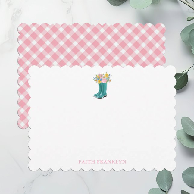 Personalised Watercolor Floral Boot Card (Creator Uploaded)