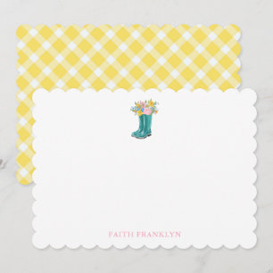 Personalised Watercolor Floral Boot Card