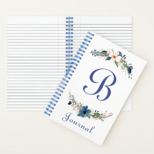 Personalised watercolor floral journal