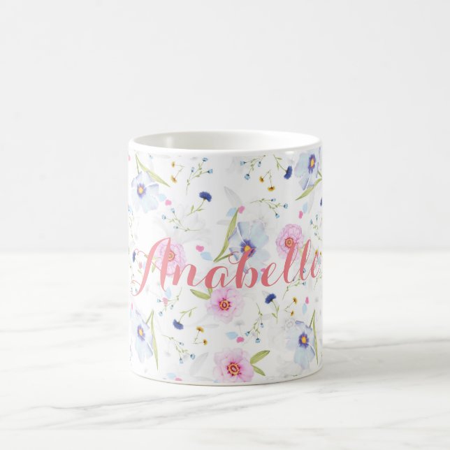 Personalised|| Watercolor floral mug (Center)