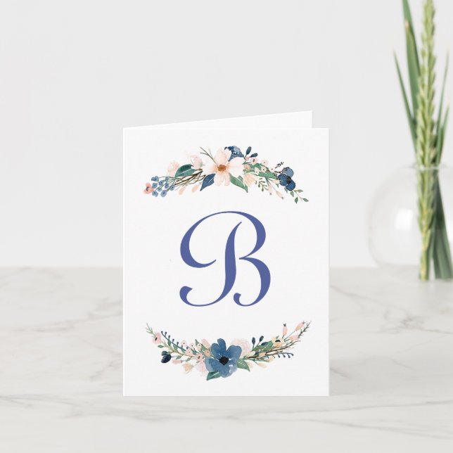 Personalised watercolor floral note card (Front)