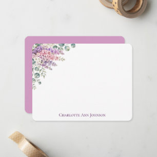 Personalised Watercolor Floral Note Cards