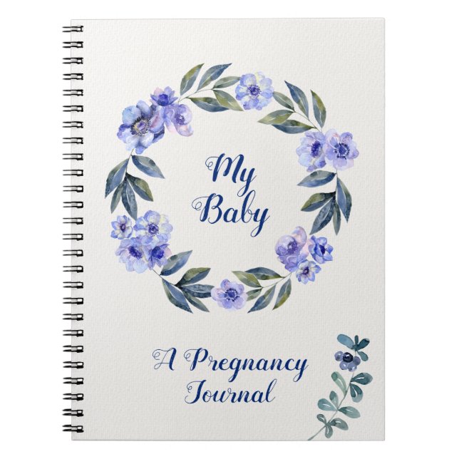 Personalised Watercolor Floral Pregnancy Journal (Front)