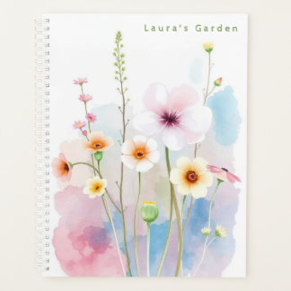 Personalised Watercolor Florals Garden Planner