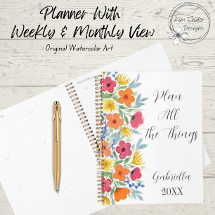 Personalised Watercolor Florals  Planner