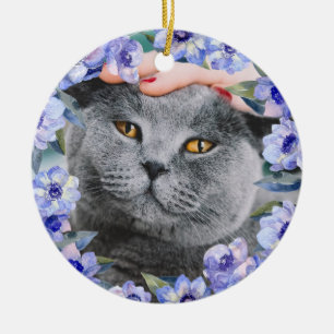 Personalised Watercolor Flowers Ceramic Tree Decoration