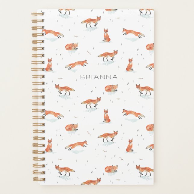 Personalised Watercolor Fox Planner (Front)