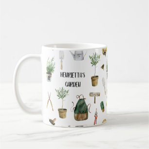 Personalised Watercolor Gardening Coffee Mug
