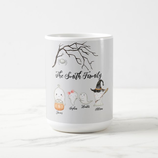 Personalised Watercolor Ghost Family Halloween Mug (Center)