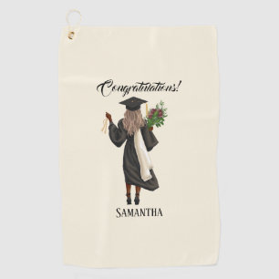 Personalised Watercolor Graduation (10) Golf Towel