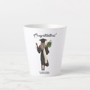 Personalised Watercolor Graduation (10) Latte Mug