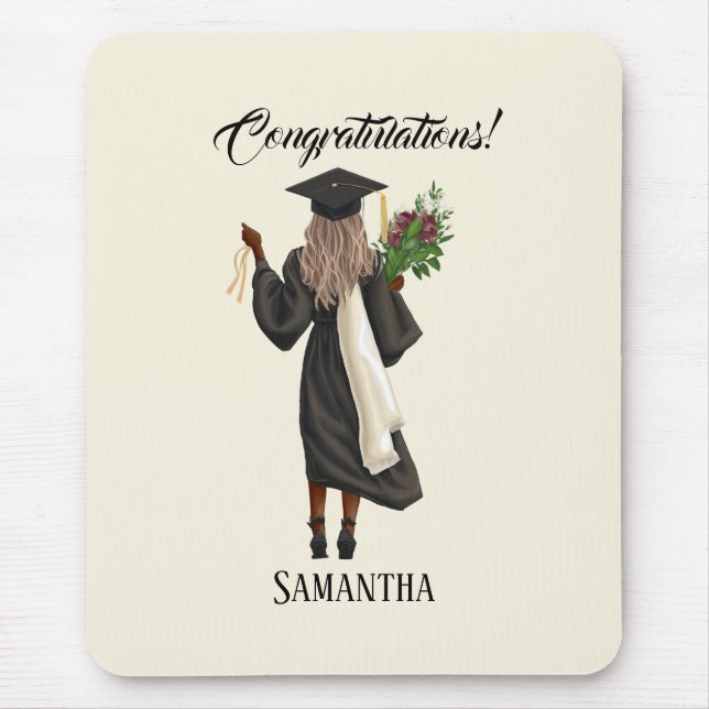 Personalised Watercolor Graduation (10) Mouse Mat (Front)