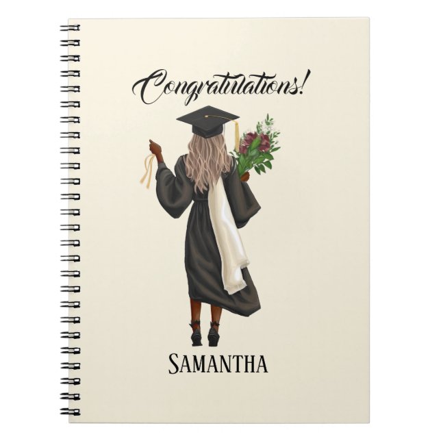 Personalised Watercolor Graduation (10) Notebook (Front)