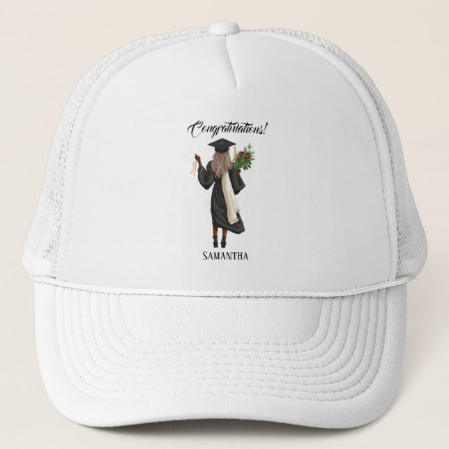 Personalised Watercolor Graduation (10) Trucker Hat (Front)