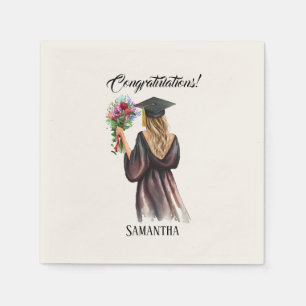 Personalised Watercolor Graduation (11) Napkin