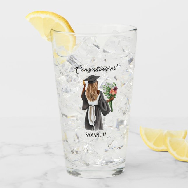 Personalised Watercolor Graduation (13) Glass (Front Ice)