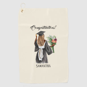 Personalised Watercolor Graduation (13) Golf Towel