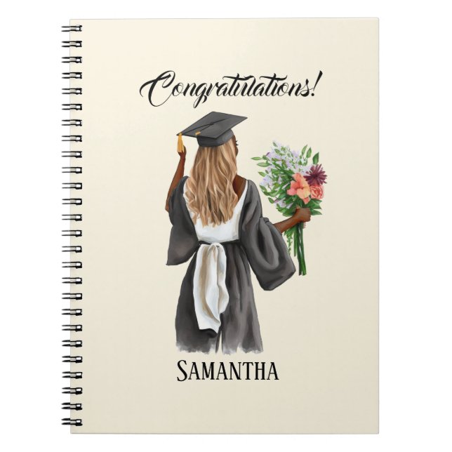 Personalised Watercolor Graduation (13) Notebook (Front)