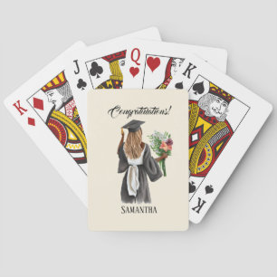 Personalised Watercolor Graduation (13) Playing Cards