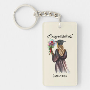 Personalised Watercolor Graduation (14) Key Ring