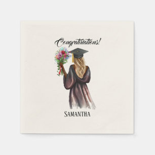 Personalised Watercolor Graduation (14) Napkin