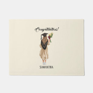 Personalised Watercolor Graduation (2) Doormat