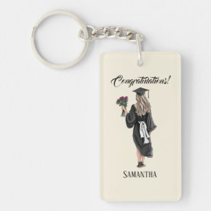 Personalised Watercolor Graduation (3) Key Ring