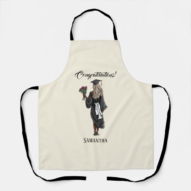 Personalised Watercolor Graduation (4) Apron (Front)